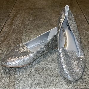 Silver Sparkly Arizona Jeans Brand Flats & Gold No Boundaries Brand Flats w/ Bow